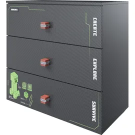 Phoenix Minecraft Kommode 80 x 77 x 39,5 cm Schwarz