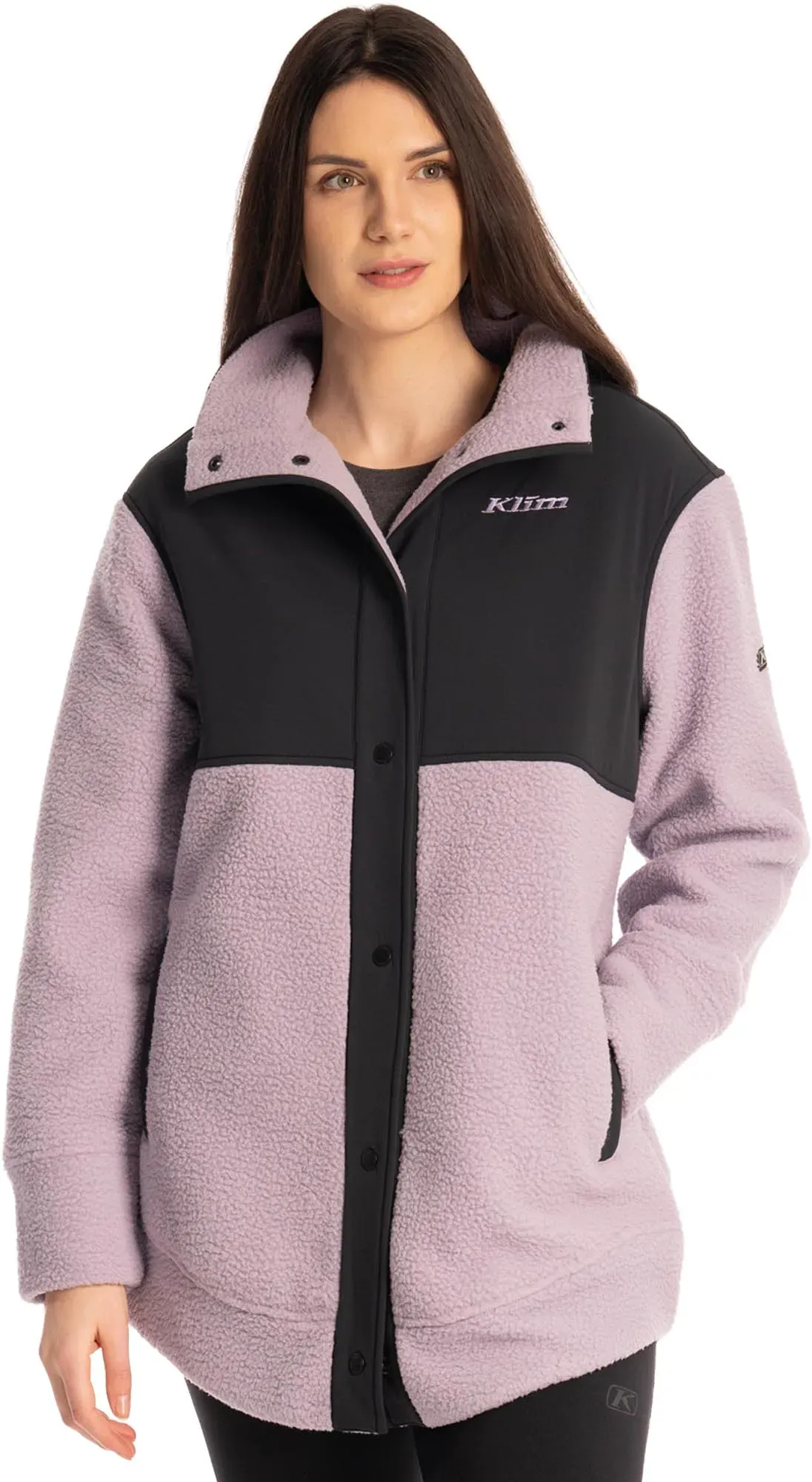 Klim High Pile Mountain Damen Fleece Jacke, schwarz-lila, Größe S