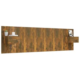 vidaXL Kopfteil mit Nachttischen Räuchereiche Holzwerkstoff