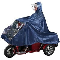 Regenmantel for Elektrofahrräder, Regenponcho for Roller, Übergroßer Motorrad-Dreirad-Regenponcho, verdickender Regenmantel, Einzel- / Doppel-Elektrofahrrad-Dreirad-Poncho ( Color : Navy Blue , Size :