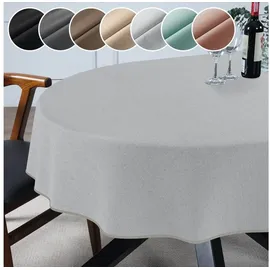 ANRO Tischdecke abwaschbar Oval 220 x 140 cm Grau