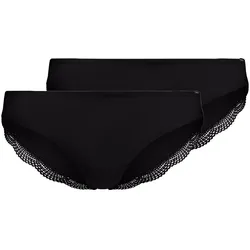 SKINY Damen Slips, 2er Pack - Rio Slip DP, Classic Cotton, Spitze, Baumwoll-Stretch Schwarz XL