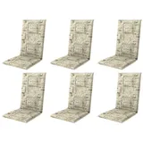 Gardissimo Hochlehnerauflage 6 er Set 8613 Gartenstuhl Auflagen Kissen Polster Hochlehner natur, (Spar-Set, 6 St., 6 Auflagen), für Hochlehner-Stühle UV-beständig inkl. Bindebänder und Haltebänder beige