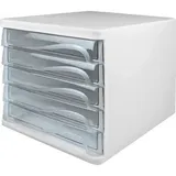 Helit Schubladenbox transparent H6129902, DIN A4 mit 5 Schubladen