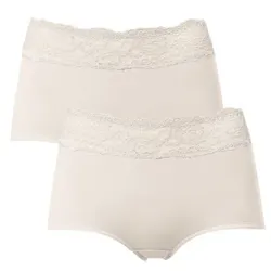 Trofe Lace Trimmed Maxi Briefs 2P Champagner Baumwolle Small Damen