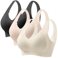 DMATAP 3er Pack Bh Damen Bh Ohne Bügel Große Größen Super Push Up Bh Dirndl Bh Push Up Extrem Bh Rückenfrei Sport Bh Damen Starker Halt Bh Verlängerung - 85A