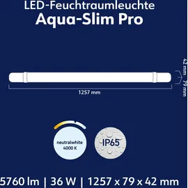 Müller-Licht LED-Feuchtraumleuchte Aqua-Slim Pro, 36W, 5760lm, 4000K, IP65
