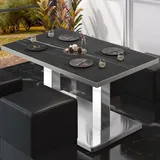 GGM Möbel Bistro Loungetisch 130 x 80 x 41 cm Schwarz Marmor/Edelstahl