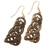 Pera Peris Burgfräulein-Kostüm Wikinger-Ohrringe bronze "Drache" - Paar goldfarben