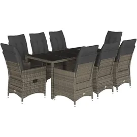 vidaXL Garten-Essgruppe 9-tlg. Grau