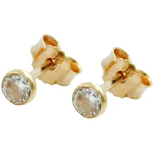 GALLAY Ohrstecker 3mm Zirkonia Gelbgold 9Kt onesize