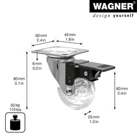 Wagner System GmbH Soft-Lenkrolle SKATER 50 kg