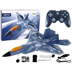 LEAN Toys Spielzeug-Auto Flugzeug Ferngesteuert RC Flieger Spielzeug Fliegen Beleuchtung blau