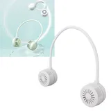 Tragbarer, Klingenloser Nackenventilator, Usb-aufladbar, Leise, Faltbar, Klein, Für Camping, Reisen, Trekking, Sport, Weiß