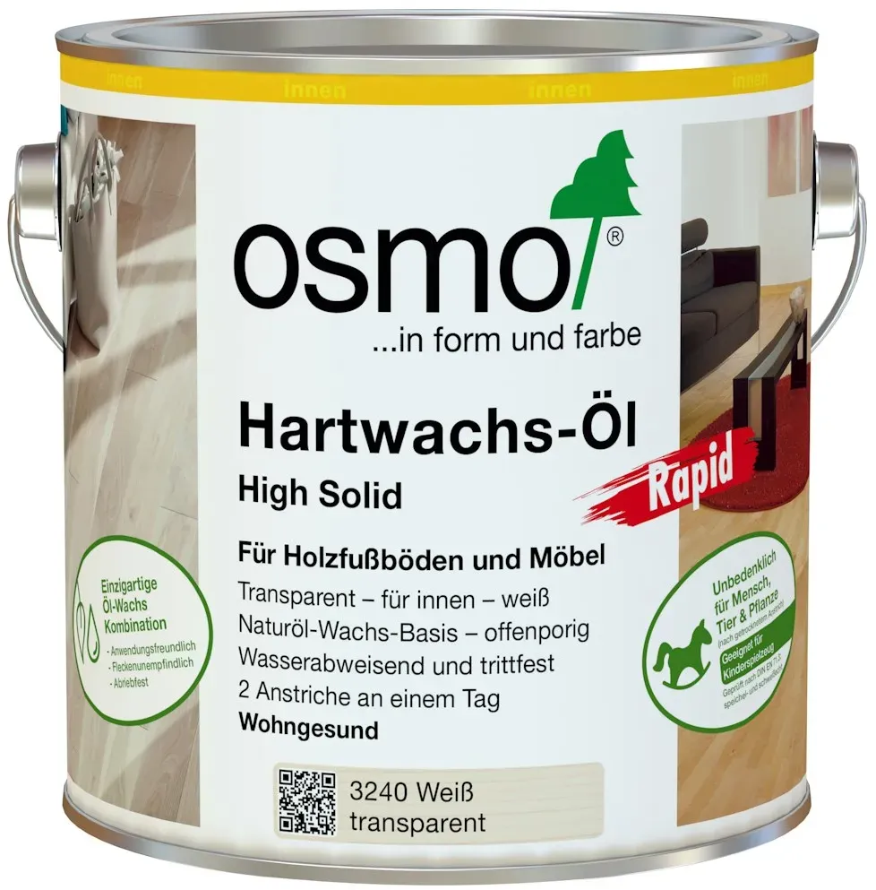 OSMO Hartwachs-Öl Rapid -3262 Farblos matt-25 Liter