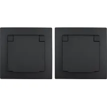 McPower Schuko-Steckdose 2er-Pack IP44 Anthrazit