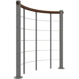 Minka Rundes Brüstungsgeländer 140 cm Edelstahl/Holz/Stahl