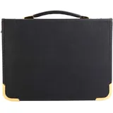 Clairefontaine Goldline Präsentationsmappe (Reißverschluß, 3 Ringen, Griff, robust, Metallecken, für 25 Hüllen, DIN A3, 29,7 x 42 cm) schwarz