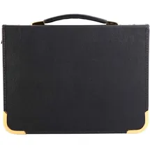 Clairefontaine Goldline Präsentationsmappe (Reißverschluß, 3 Ringen, Griff, robust, Metallecken, für 25 Hüllen, DIN A3, 29,7 x 42 cm) schwarz