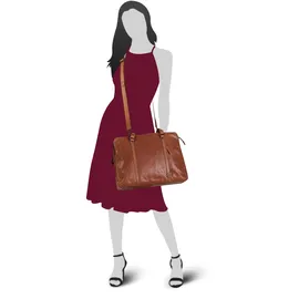 Spikes & Sparrow Shopper »LAPTOP SHOULDERBAG«, echt Leder, braun