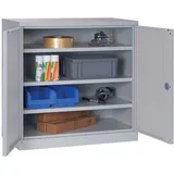 Kleine Werkstattschränke - 3 Regale - Türen RAL 7035 - W030090036-GCGC