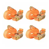vidaXL Ratschen-Spanngurte 4 Stk 0,4 Tonnen 6m×25mm Orange