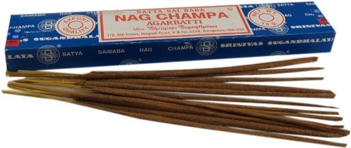 GURU SHOP Nag Champa, Nagchampa Incense Räucherstäbchen - Sai Baba Satya 15 g, Blau, Indische Räucherstäbchen