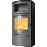 Kaminofen HARK 44 GT ECOplus 8 kW - Ofenkacheln: Schwarz-Glänzend - Korpus: titan