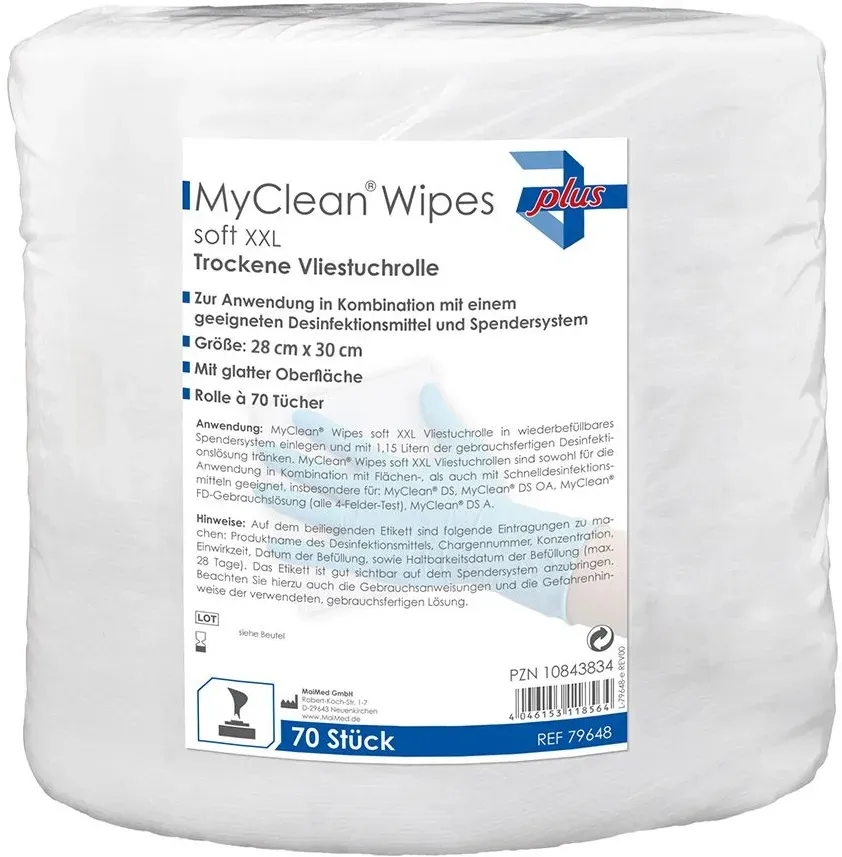 MaiMed MyClean Wipes Trockene Vliestuchrolle 1 St