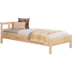 Futonbett TICAA "Merci", beige (kiefer massiv natur), B:101cm, Betten, Einzelbett, aus Kiefer Massivholz, inkl. Rollrost