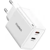 CHOETECH GaN, 2x USB-C, PD65W Netzwerkladegerät Weiß | Weiß