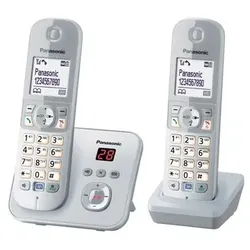 Panasonic KX-TG6822 DECT-Telefon Anrufer-Identifikation Silber
