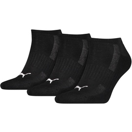 Puma Unisex Sneaker-Socken, Vorteilspack - Cushioned, Frottee-Sohle, Logo, einfarbig Schwarz 39-42