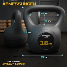 trex sport Kettlebell 16 kg Kugelhantel schwarz