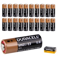 20x Batterie Duracell MN21, A23, LR23A, LRV08, GP23A - 12V 33mAh, 10,3 x 28,5 mm