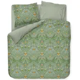 Pip Studio Bettwäsche Saluti Piccoli Green Perkal Blüten Ornamente Blumen Wendeoptik Geblümt Gestreift Floral, Größe:135 cm x 200 cm