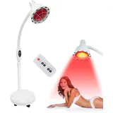 SanBouSi 275W Infrarotlampe Wärmelampe mit Ständer Rotlichtlampe Infrarot Lampe Temperatur Einstellbar 8-70°C Timing-Funktion mit Fernbedienung Infarotlichtlampe für Muskelschmerzen