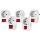 Renkforce RF-3422566 Schaltbare Zwischensteckdose 2polig Weiß