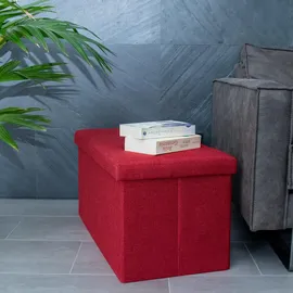 Intirilife Truhenbank Faltbar Rot 76 x 38 x 38 cm