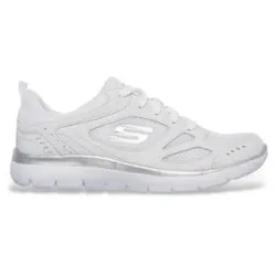 Skechers für Damen. 12982 Gipfeltreffen-Anzüge weiß (39), Leder, Stoff, Wohnung, Schnürsenkel, Sportlich