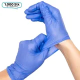 Nitril-Handschuhe puderfrei, blau, 1.000 Stk., unsteril, mit Rollrand, hoch-elastisch, EN 455-2:2015, EN 455-3:2015 : Größe - S Größe: S