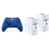 Xbox Wireless Controller Shock Blue+Venom Doppelpack mit wiederaufladbarem Akku Controller - Weiß Series X & S One