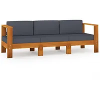 vidaXL Akazie Loungesofa dunkelgrau