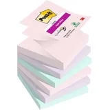 Post-it Super Sticky Z-Notes Soulfoul Collection Haftnotizen extrastark farbsortiert, 6 Blöcke