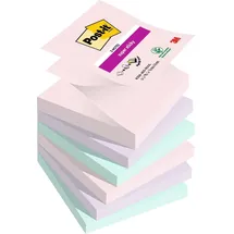 Post-it Super Sticky Z-Notes Soulfoul Collection Haftnotizen extrastark farbsortiert, 6 Blöcke