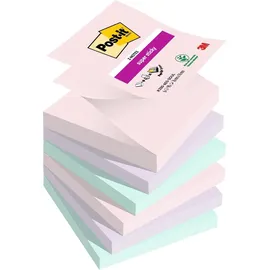 Post-it Super Sticky Z-Notes Soulfoul Collection Haftnotizen extrastark farbsortiert, 6 Blöcke
