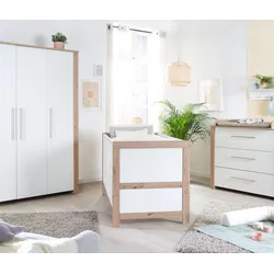 roba Kinderzimmerset »Malo« Bett - 76x144x82cm - weiß - Holz / Metall / Holz