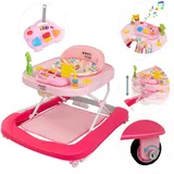 ib style® Little DINO Gehfrei | Lauflernhilfe | Babywalker | Licht & Melodie |EN 1273:2020 | Rosa