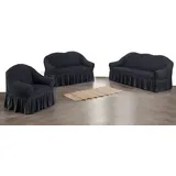 My Palace Sofahusse Sofabezug Set für Sofagarnitur 1+2+3 Sofahusse Sofaueberwurf SF, Microfaser-Qualität, 3er-Set, 1-Sitzer, 2-Sitzer, 3-Sitzer grau