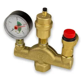CALEFFI Kesselsicherheitsgruppe 1 Zoll bis 50 kW mit Isolierung und 3 bar Sicherheitsventil